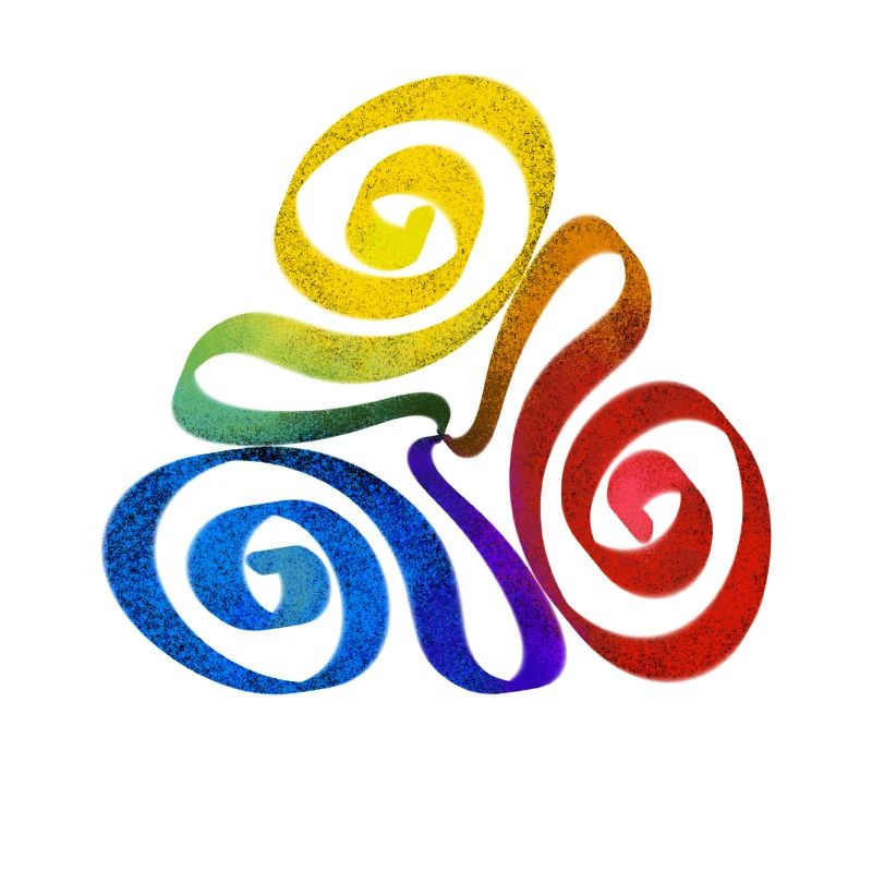 Spirale triangle arc-en-ciel