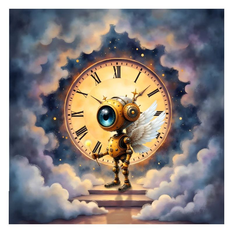 Winged Robot in Celestial Clock