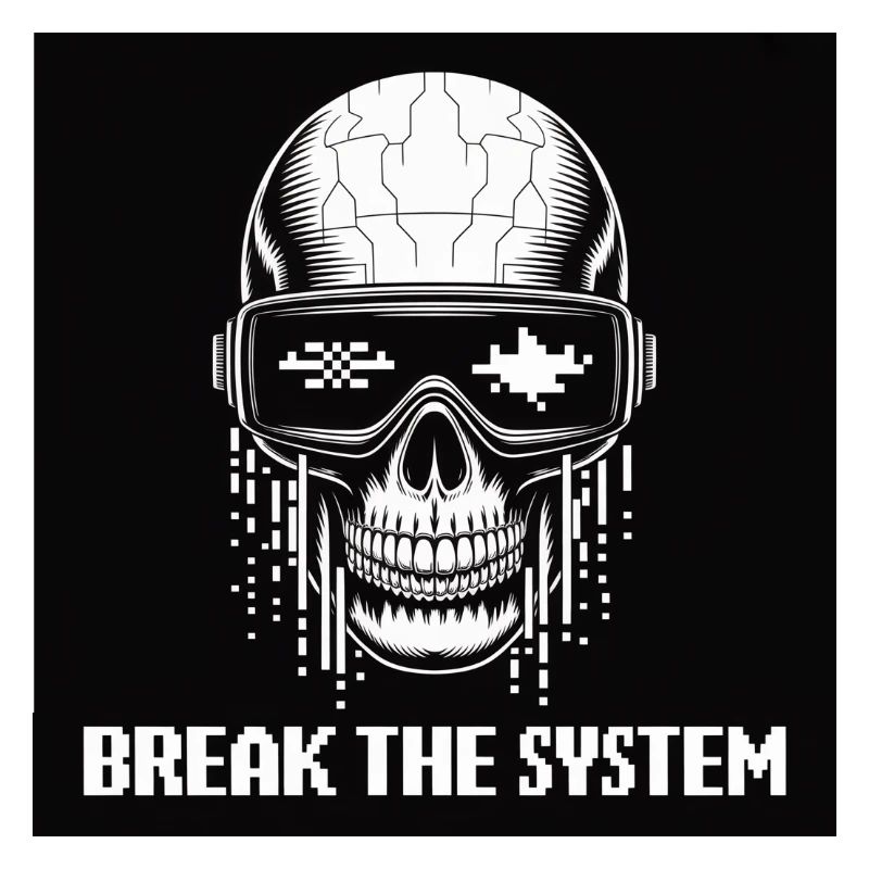 Cyberpunk Schädel zerstört das System