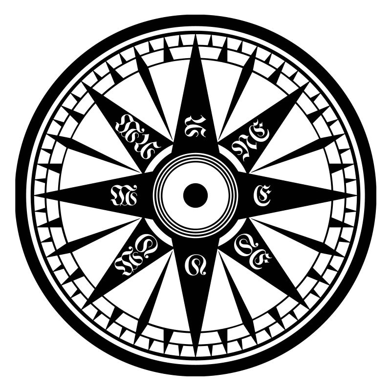 Kompass / Compass – Windrose, Schiffskompass