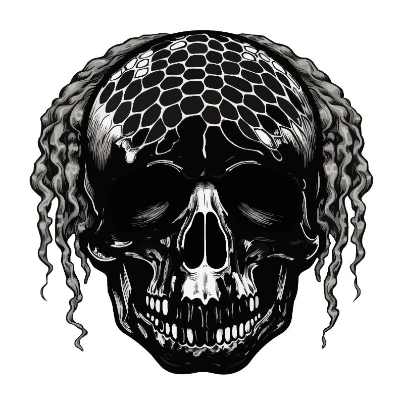 Skull with Mesh Pattern Dreadlocks