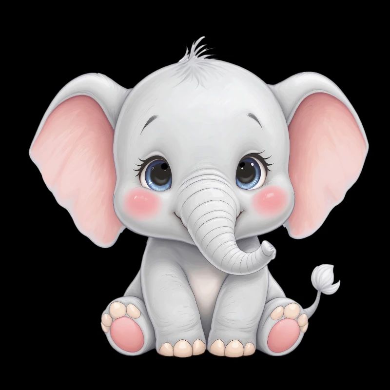 Dessin animé câlin bébé éléphant