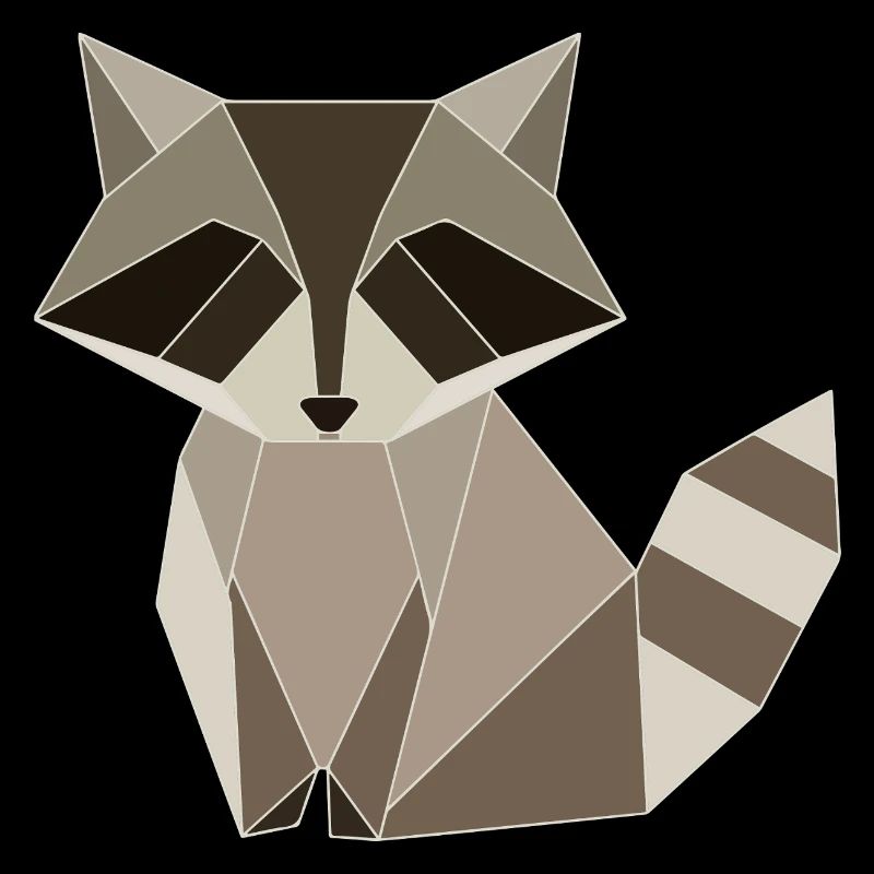Raccoon Polygon Geometry Design