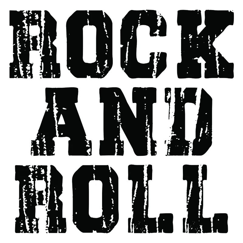 Rock and Roll Distressed bold Typography Design