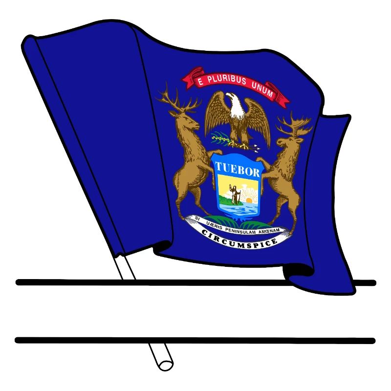 Flag Michigan text banner