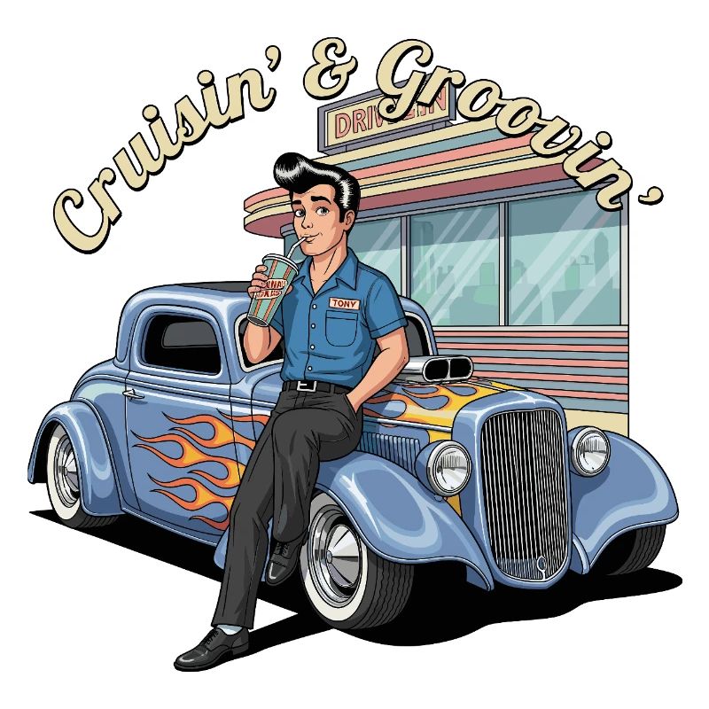 Retro Drive-In Rockabilly Design
