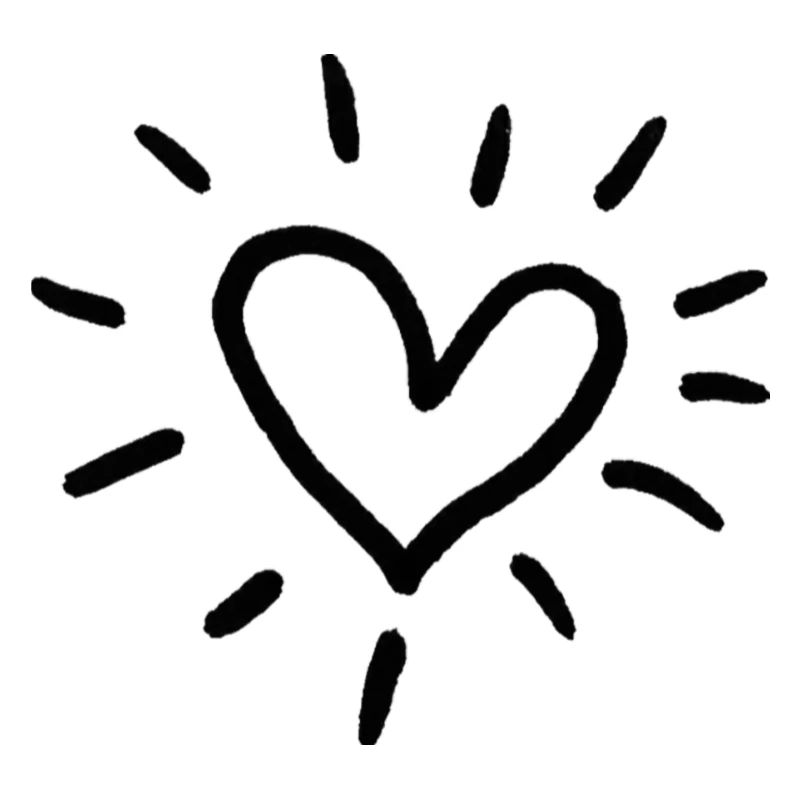 Herz Sonne Doodle: Strichkunst Liebe