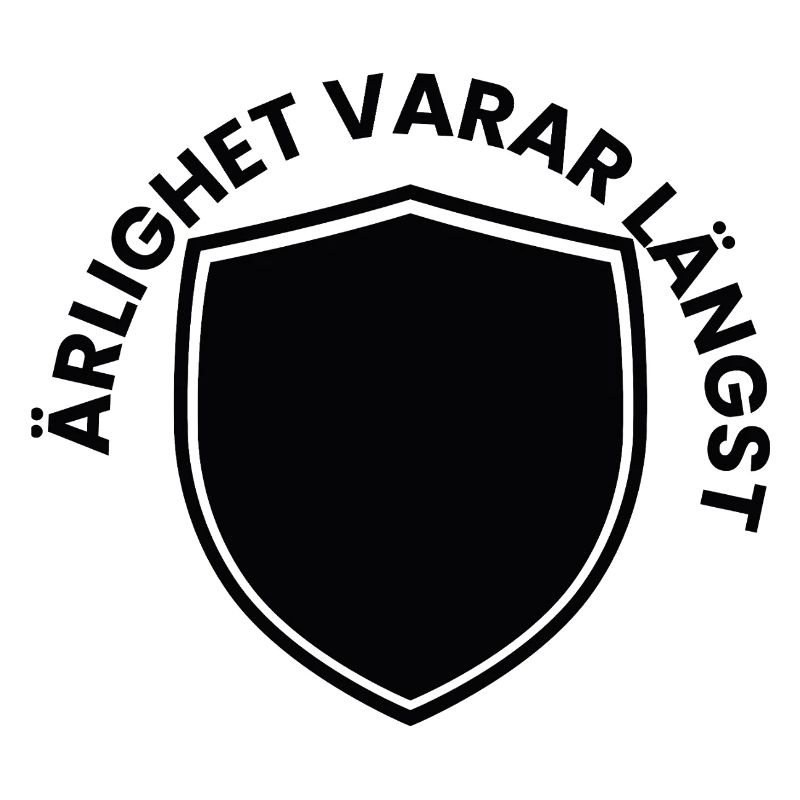 Blason noir avec emblème à bordure blanche