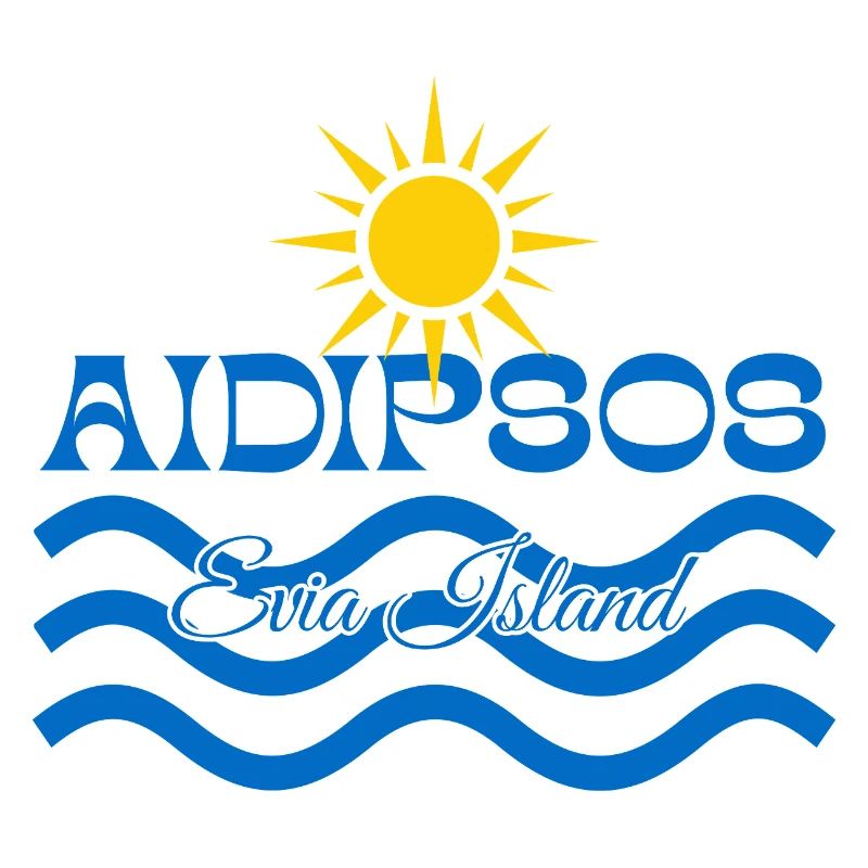 Île Aidipsos Île Evia Soleil et Vagues de mer