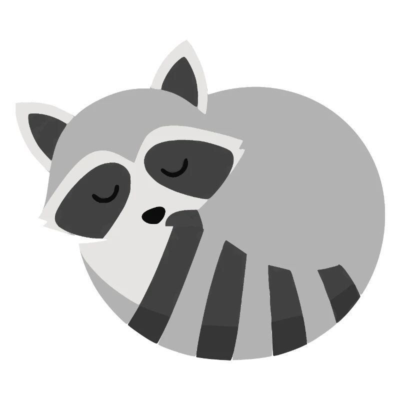Süßer schlafender racoon minimalistischen Stil