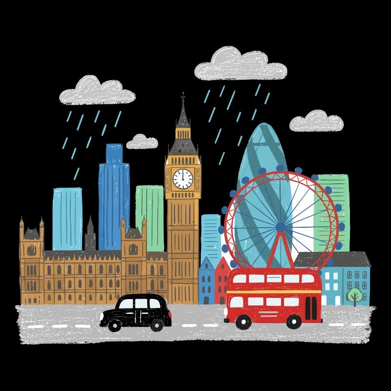 Dessins animés du Big Ben Skyline de Londres