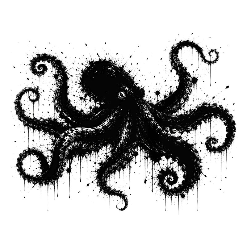 Octopus Octopus Watercolor Splatter Design