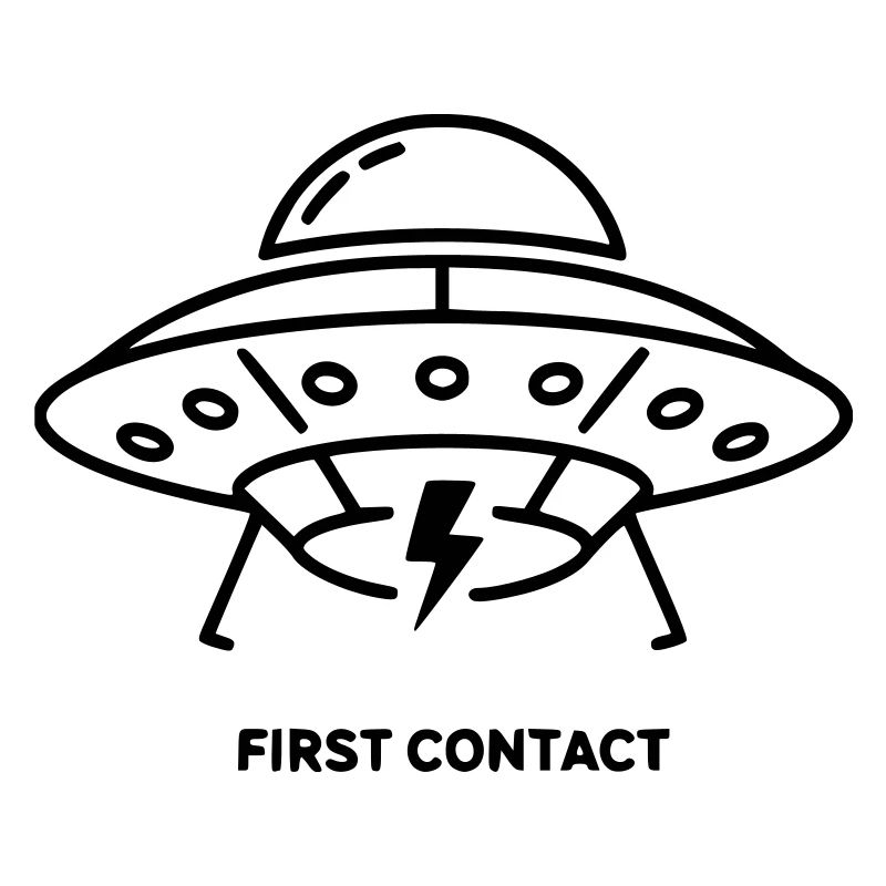 UFO First Contact Alien Lightning Vector