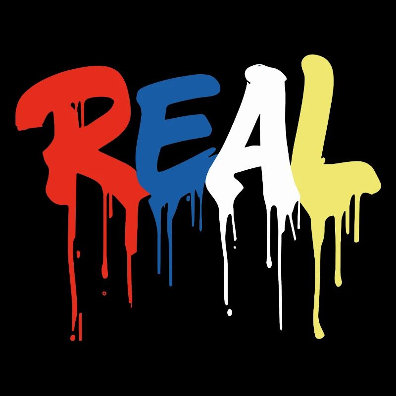 Graffiti-Style "REAL" - bunter tropfender Buchstabe