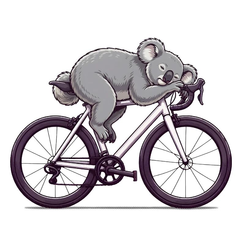 Koala à vélo – cycliste endormi