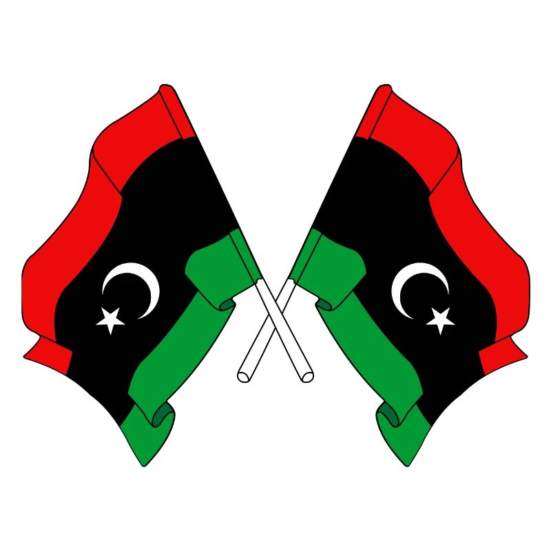 Deux drapeaux Libye