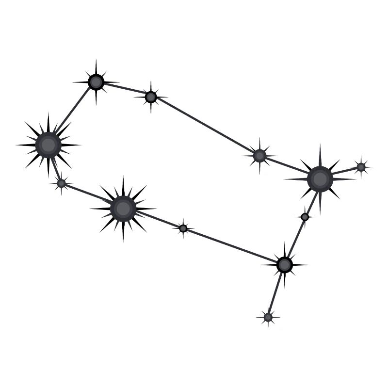 Zwillinge Sternbild Sternzeichen Schwarz & Grau