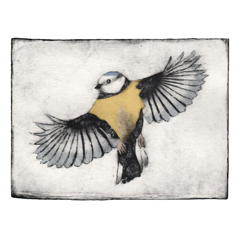 Oiseau en vol - Gravé à la main imprimable