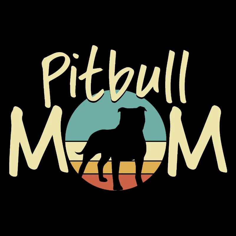 Pitbull MOM Sunset Silhouette Design