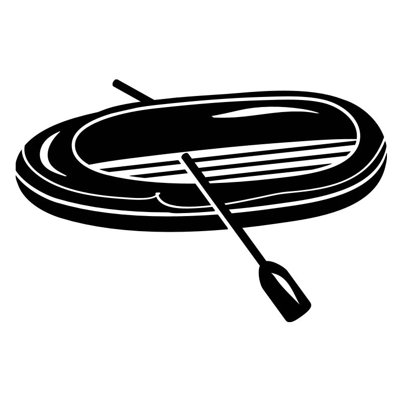 Inflatable boat with two paddles