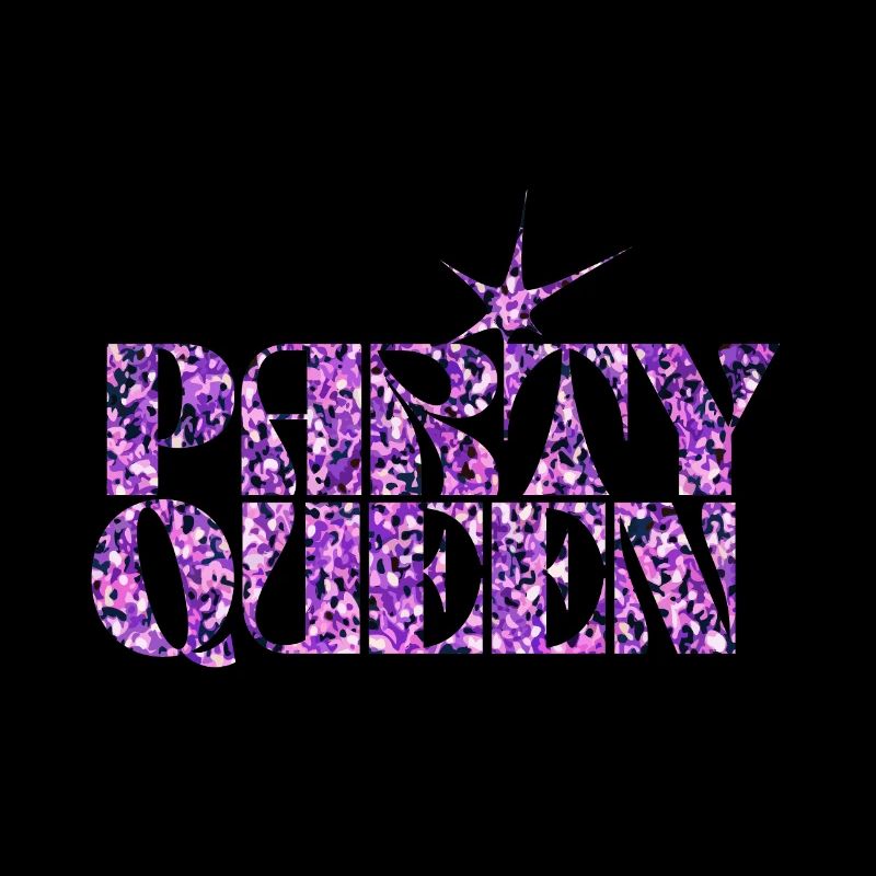 Party Queen Glitter Typography