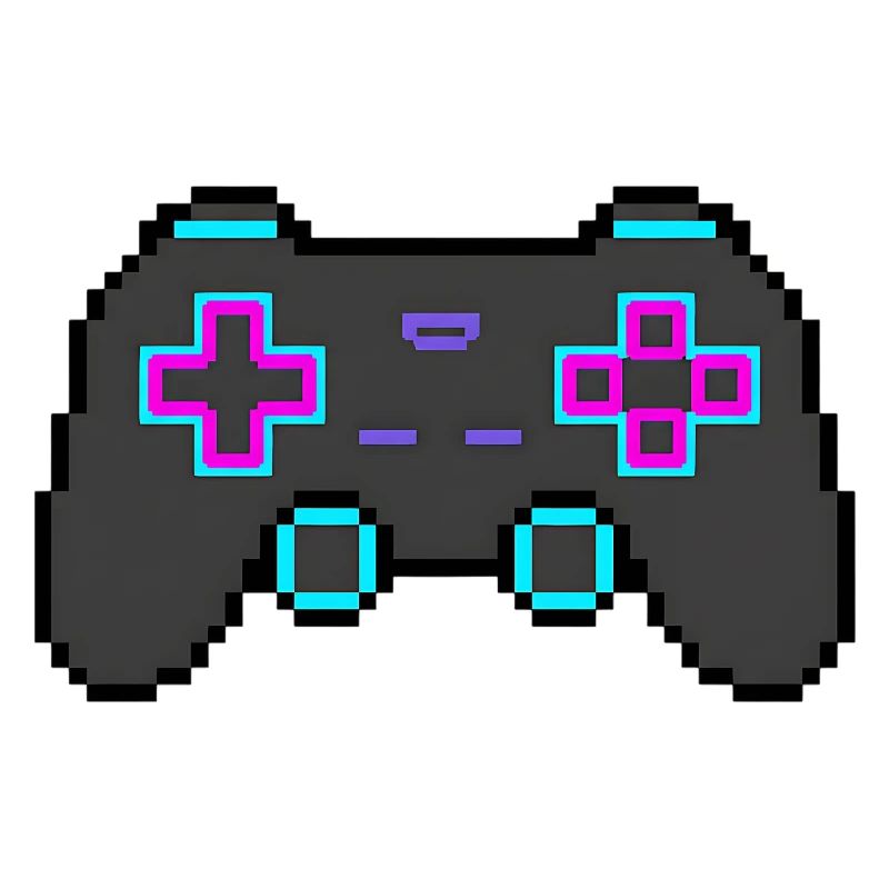 Pixel Game Controller Retro 8 Bit Shirt Sticker