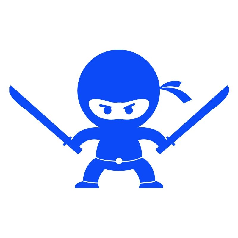 Blauer Ninja mit zwei Schwertern