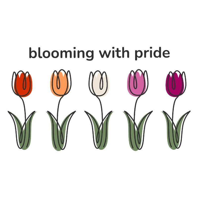 Blooming with Pride-Tulpen in lesbischen Farben