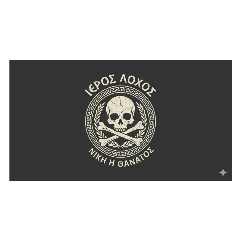 Skull in Laurel Circle Pattern