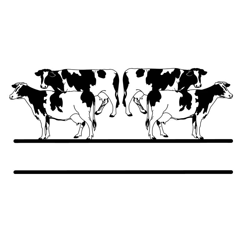 Vaches noires et blanches quatre pièces