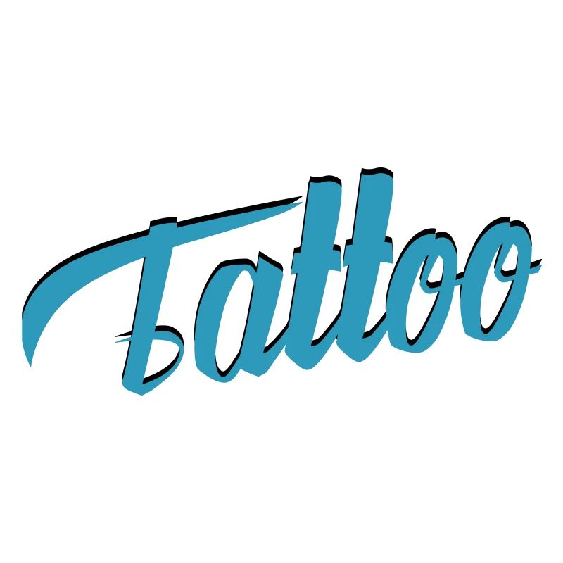 Tattoo Script in Teal
