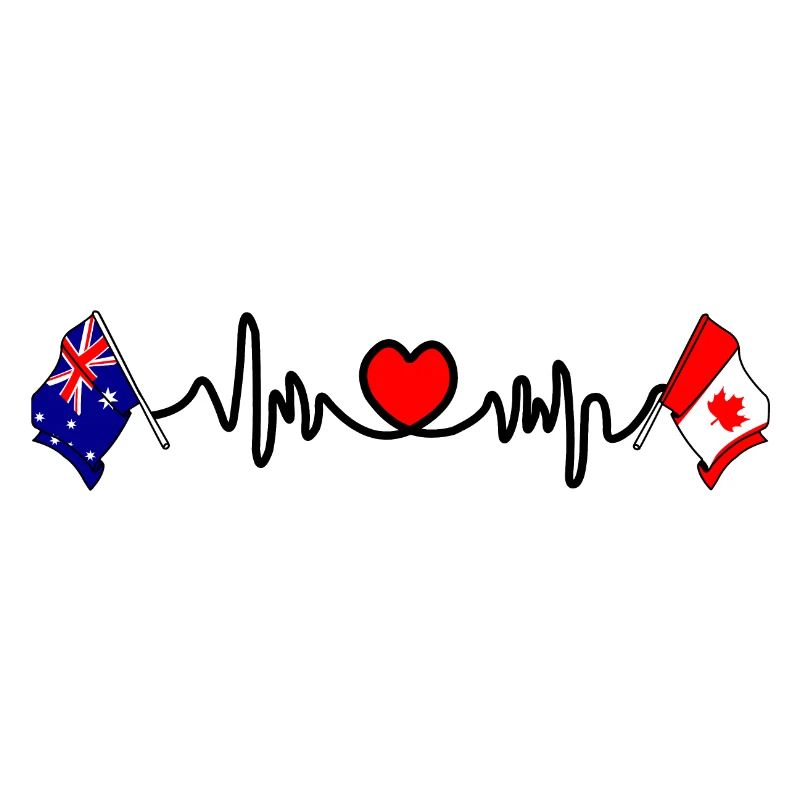 Cardio avec le drapeau de l’Australie et le drapeau du Canada