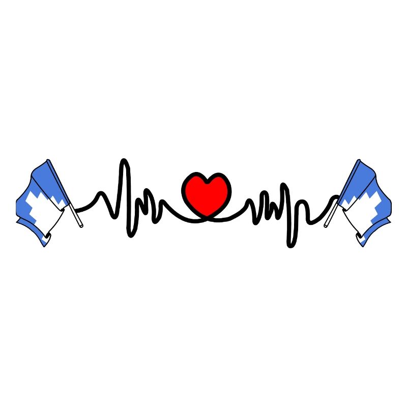 Herzfrequenz-Cardio mit zwei Flaggen von Akershus