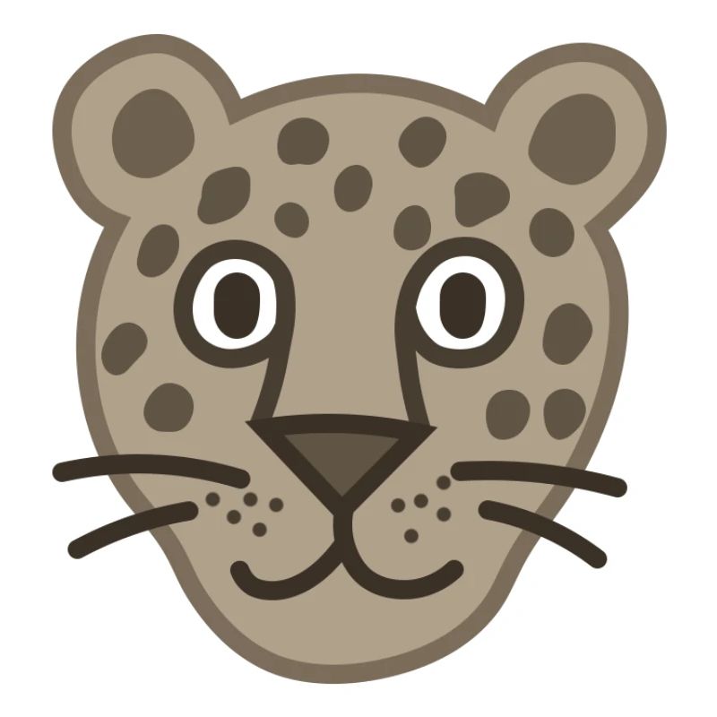 Dessin animé mignon visage de léopard