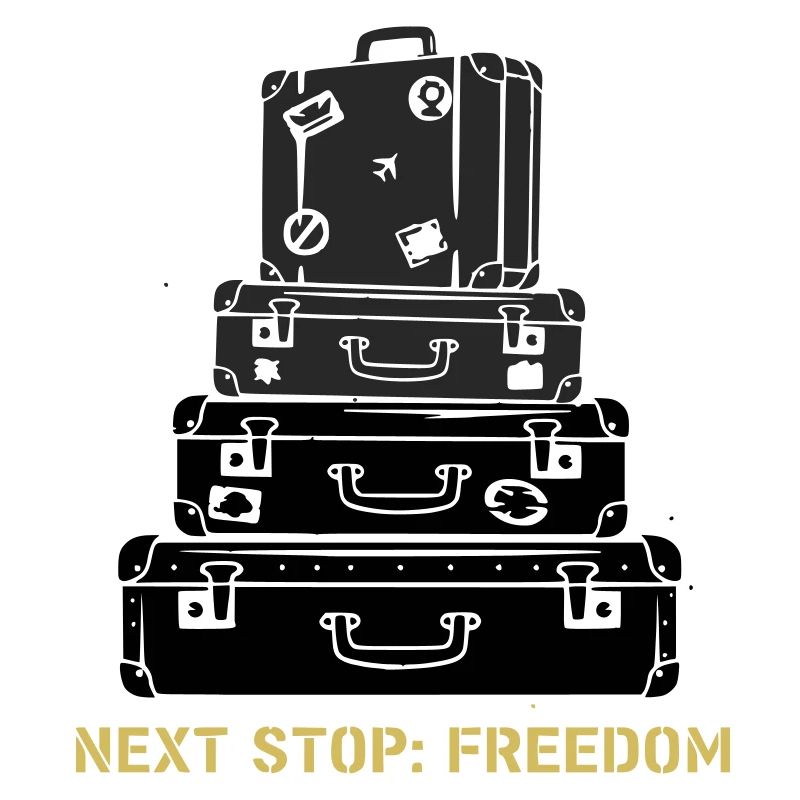 Suitcase Stack Freedom Saying