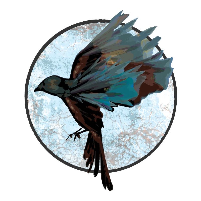 Fantasy Vogel Illustration mit Farbexplosion