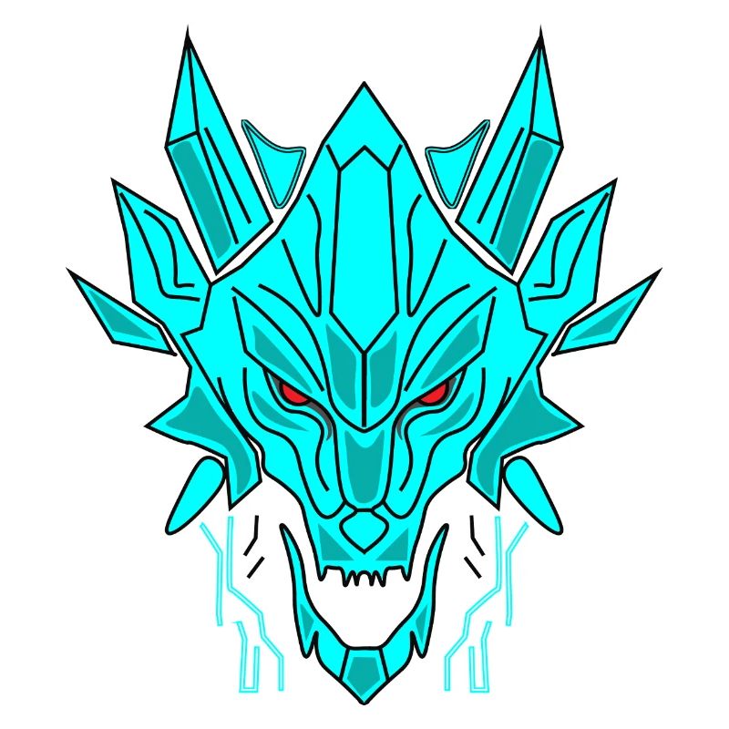 Geometrischer Eisdrache Kopf