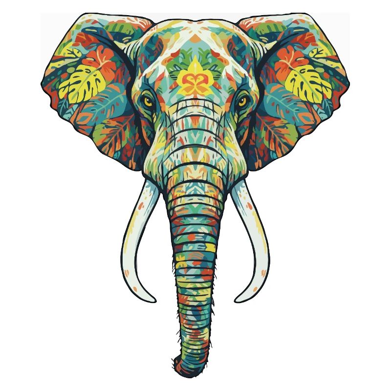Éléphant fleur coloré