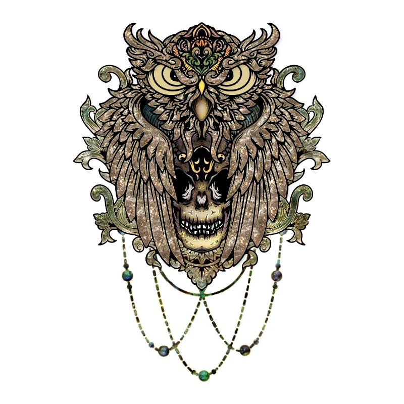 Elegante Eule mit Totenkopf