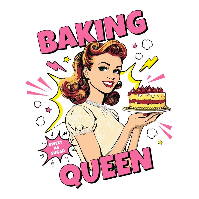 Cuisson Gâteau Cuisson Reine Cuisson Fée Boulanger Pop Art