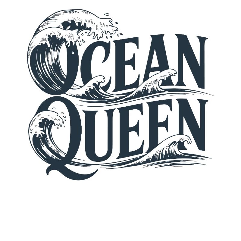 Ocean Queen - Waves Typography Design