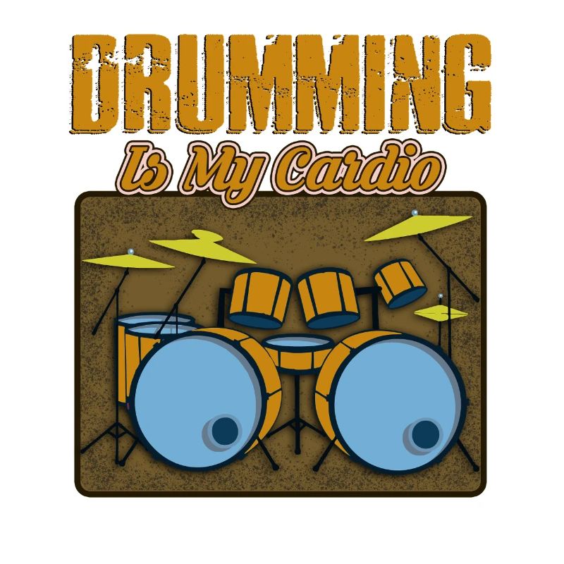 Drumming Is My Cardio Retro Drum Set Graphic