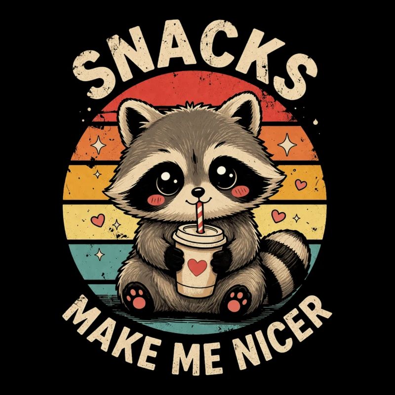 Raccoon Snacks Machen Mich Netter Waschbär Hunger