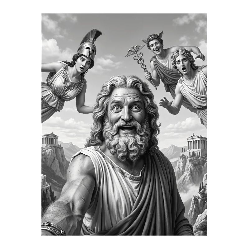 Zeus Selfie mit den Göttern