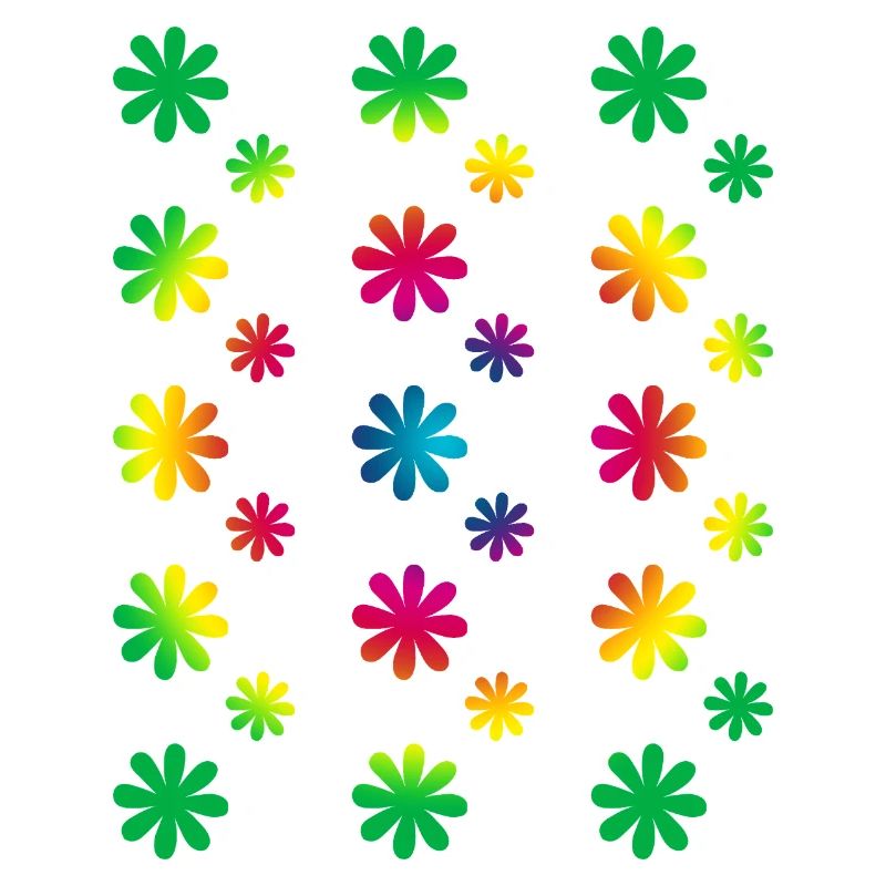 bunte Blumen - Retro - Regenbogenblüten Muster
