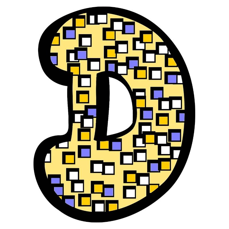 Buchstabe D mit Charakter