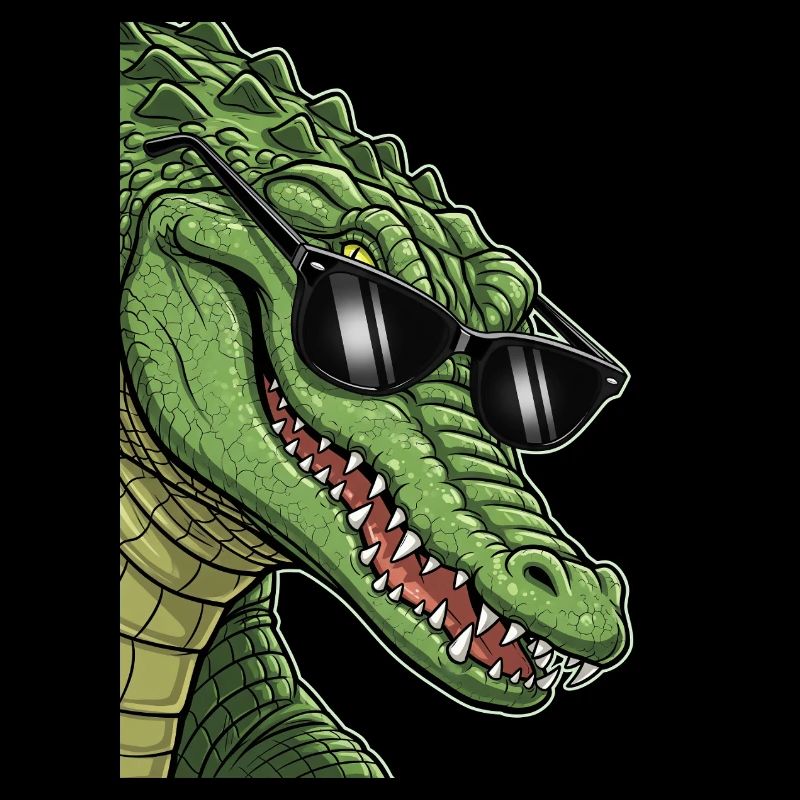 Lässiger Krokodil mit Sonnenbrille