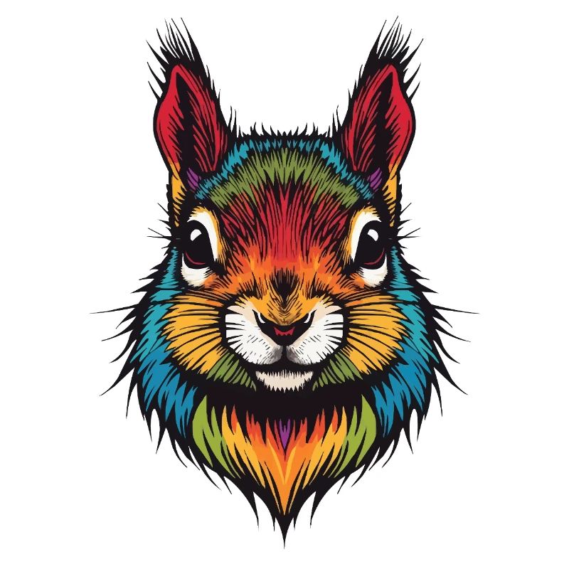 Buntes Eichhörnchen tierische Farbexplosion