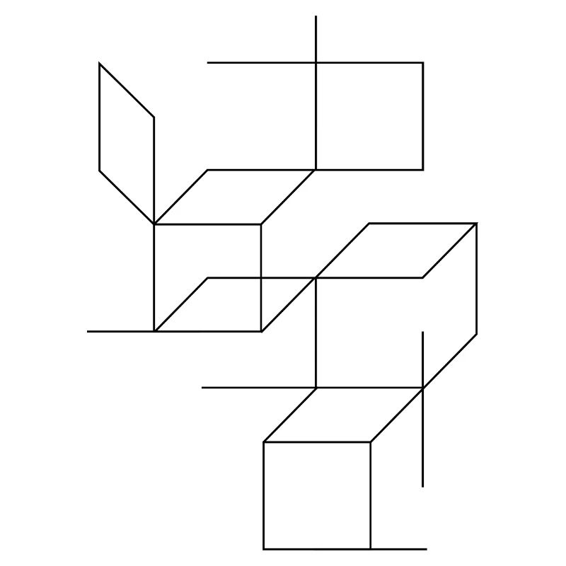 squares and lines composition