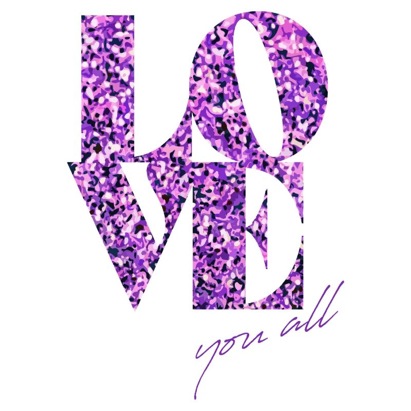 Violet Glitter Love Affirmation Design